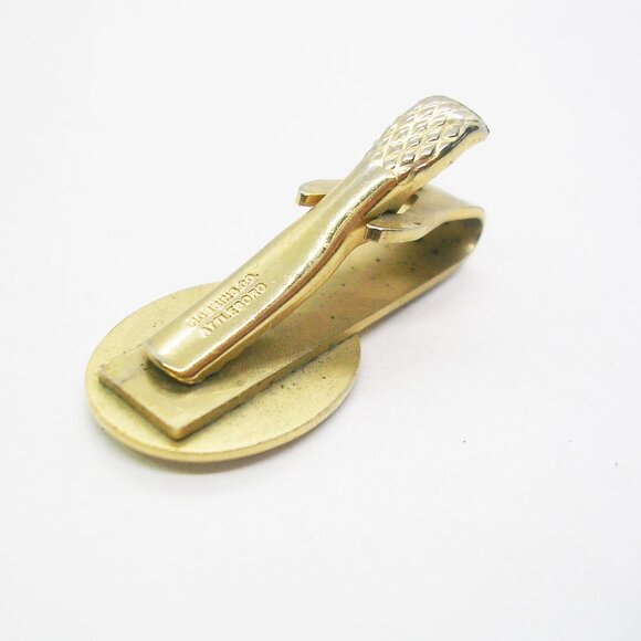 Vintage Tie Clip Spaceman Astronaut gold tone Formal Tie Clasp by Robbins - Picture 3 of 3